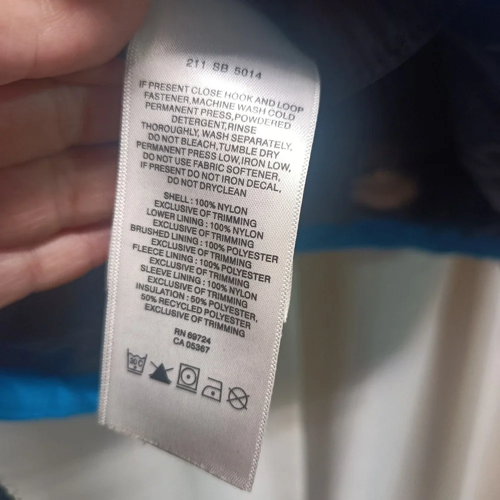 Columbia Titanium Omni-Tech Youth 14/16‎ Blue/White Omni-Heat Waterproof FLAW